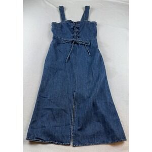 GAP Sleeveless Blue Denim Dress Women's Size S Pockets
